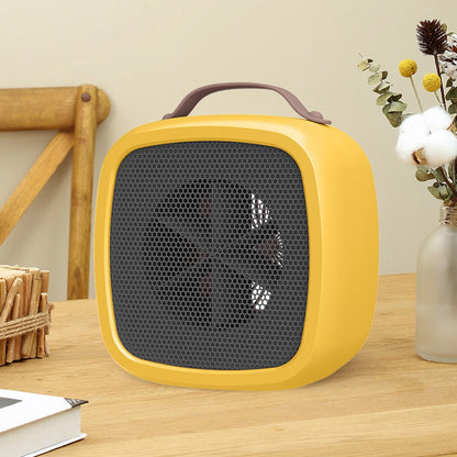 Portable Mini Electric Heater Desktop 500W Retro Warmer Hot Wind Silent Electric Heater with 2 Speed for Home, Office