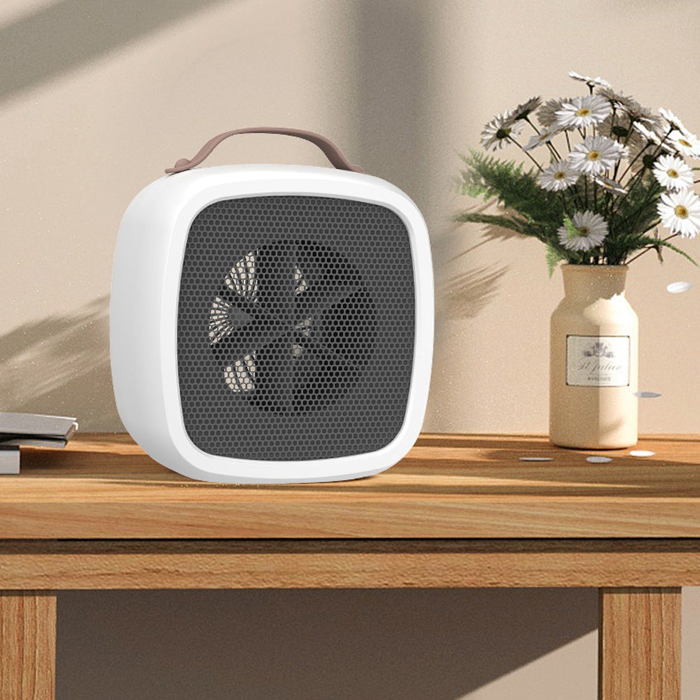 Portable Mini Electric Heater Desktop 500W Retro Warmer Hot Wind Silent Electric Heater with 2 Speed for Home, Office