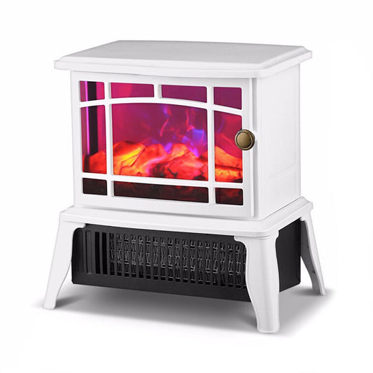 FP200-A Mechanical 1500W Electric Heater Fireplace Style Household Heater 3D Simulation Flame Furnace Heating Warmer for Winter Living Room Bedroom (EU Plug)