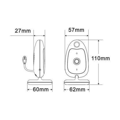 VB610 2.0-inch LCD Video Baby Monitor Temperature Display Wireless 2 Way Voice Intercom Baby Security Camera