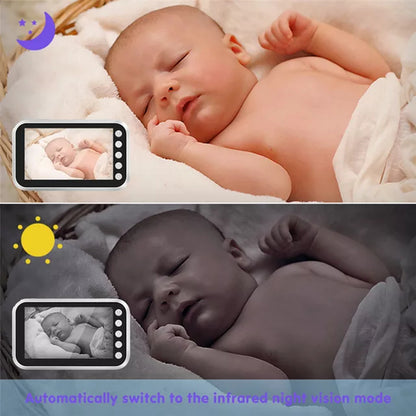 ABM100 4.3 inch LCD Baby Monitor Temperature Monitoring Lullabies 2 Way Voice Talk Baby Security IR Night Vision Video Camera