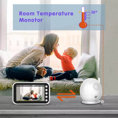 ABM100 4.3 inch LCD Baby Monitor Temperature Monitoring Lullabies 2 Way Voice Talk Baby Security IR Night Vision Video Camera