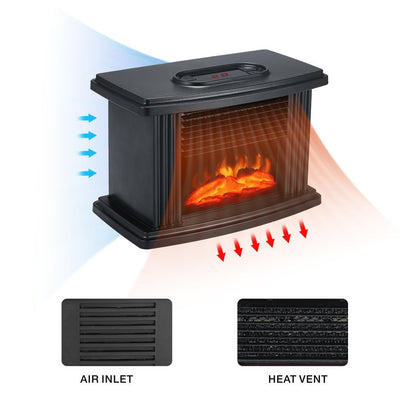 1000W Electric Fireplace Heater Fireplace Electric Flame Decoration Portable Indoor Space Home Office Heater with Remote Control