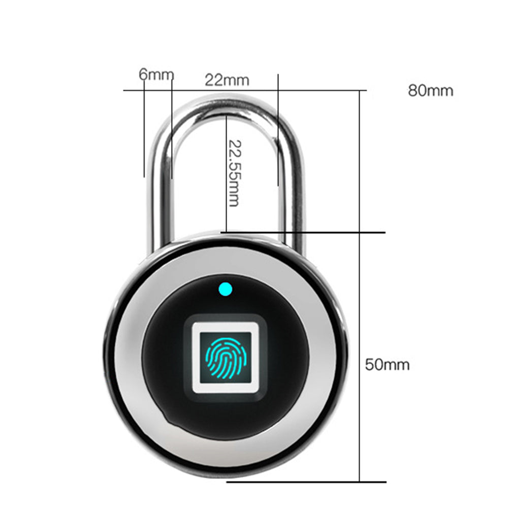 BOZZYS PL-P2 IP68 Water-Resistant Fingerprint Padlock Smart Padlock for Gym, Sports, Bike, School, Locker, Storage