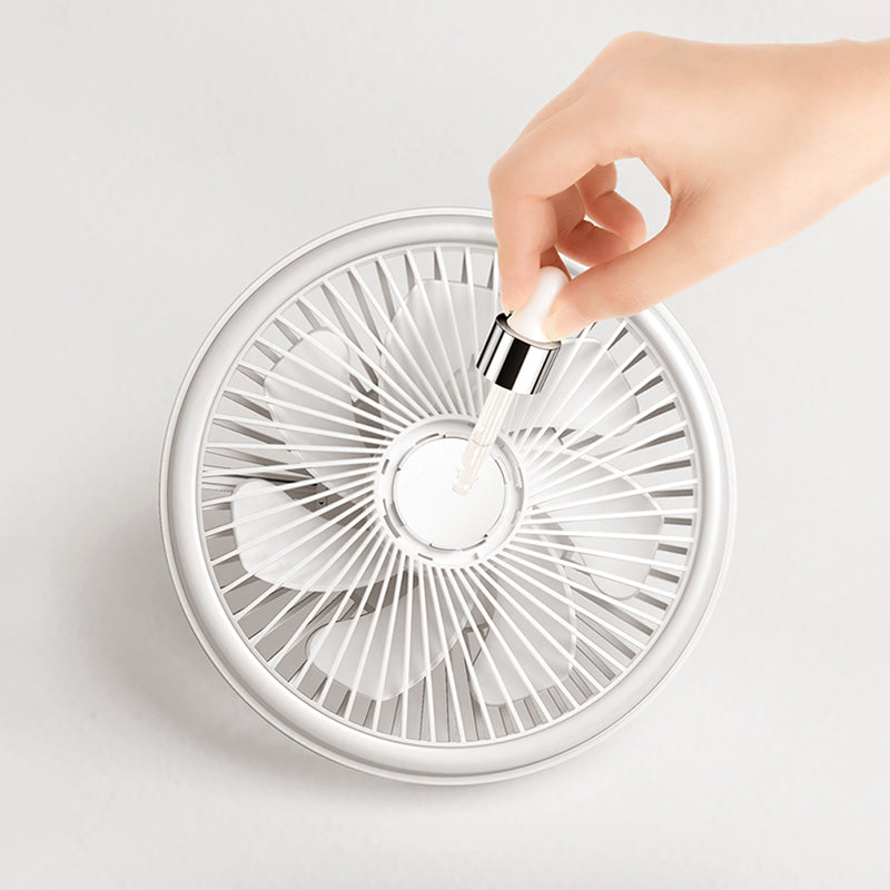 XYD-F46 USB Rechargeble Mini Cooling Fan LED Light Hanging Fan Air Cooler with Remote Control for Home Office