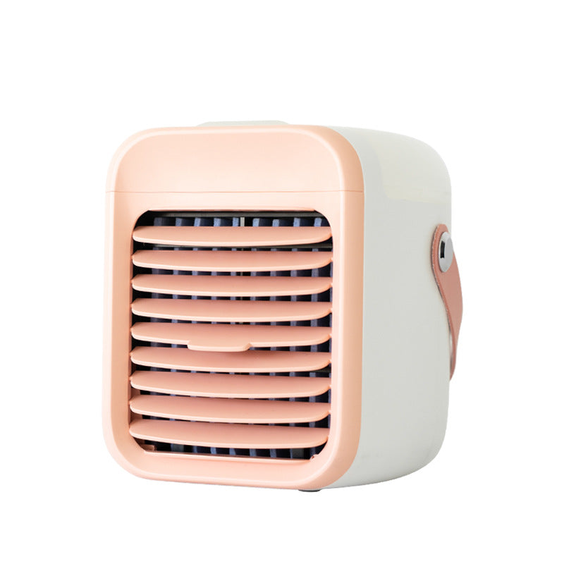 WT-F26 Portable 300ml Large Capacity Desktop Air Cooler Ventilator Fast Cooling Down Mist Maker Fan Combinations Top Filling Fan Humidifier for Home/Office/Bedroom, Built-in 2000mAh Battery