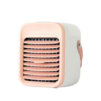 WT-F26 Portable 300ml Large Capacity Desktop Air Cooler Ventilator Fast Cooling Down Mist Maker Fan Combinations Top Filling Fan Humidifier for Home/Office/Bedroom, Built-in 2000mAh Battery