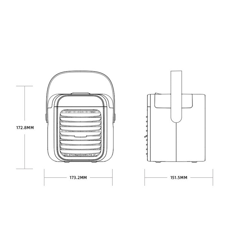 WT-F26 Portable 300ml Large Capacity Desktop Air Cooler Ventilator Fast Cooling Down Mist Maker Fan Combinations Top Filling Fan Humidifier for Home/Office/Bedroom, Built-in 2000mAh Battery