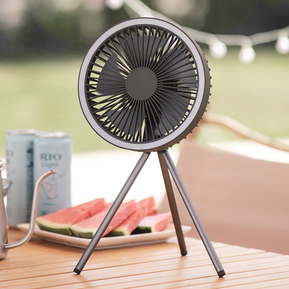 DQ212 Portable 10000mAh Rechargeable Tripod Fan Cooler 3 Wind Speed Summer Cooling Fan with LED Night Light