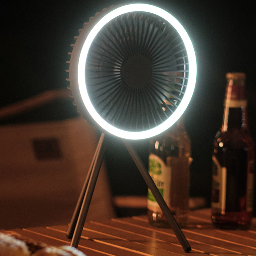 DQ212 Portable 10000mAh Rechargeable Tripod Fan Cooler 3 Wind Speed Summer Cooling Fan with LED Night Light