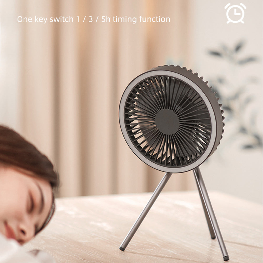 DQ212 Portable 10000mAh Rechargeable Tripod Fan Cooler 3 Wind Speed Summer Cooling Fan with LED Night Light