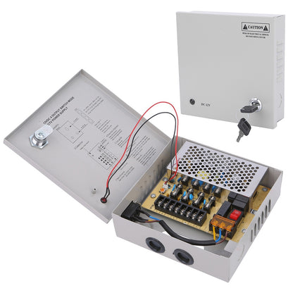 SOMPOM 4 Ports 4CH Output 5A 12V DC CCTV Distributed Power Supply Box for Security Camera