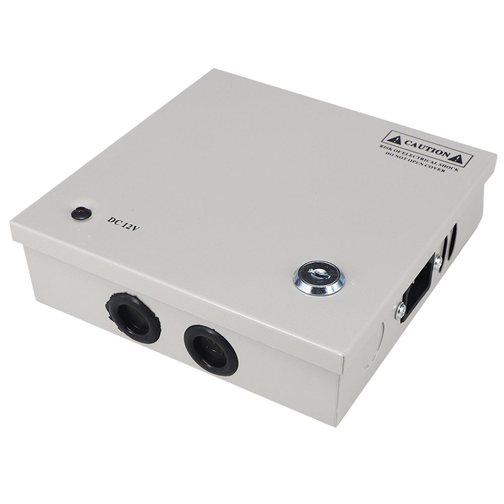 SOMPOM 4 Ports 4CH Output 5A 12V DC CCTV Distributed Power Supply Box for Security Camera