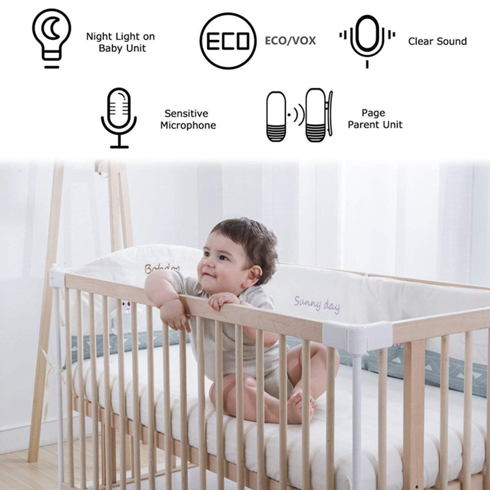 DBM-8 Light Night Wireless Two-way Audio Baby Monitor Talk Back Intercom Sound Alert for Infant