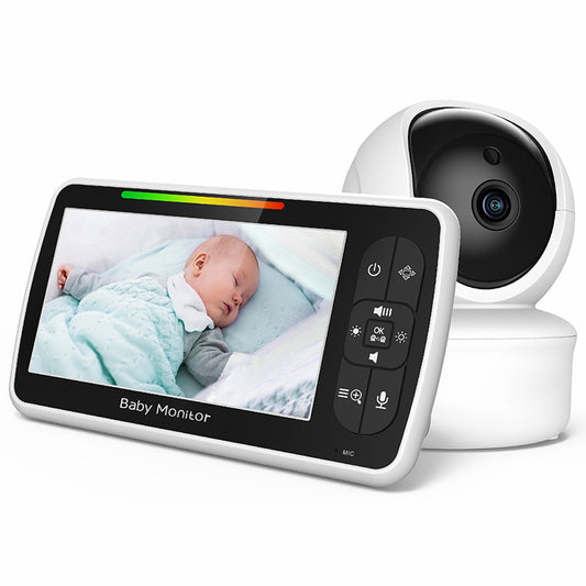 SM650 Baby Monitor Indoor Surveillance Camera 5-inch Display Two-Way Voice Webcam 2.4GHz Wireless Camera with Temperature Test