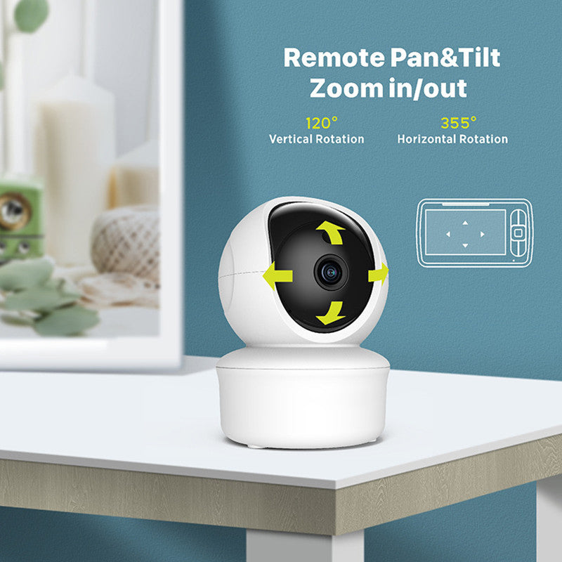 SM650 Baby Monitor Indoor Surveillance Camera 5-inch Display Two-Way Voice Webcam 2.4GHz Wireless Camera with Temperature Test