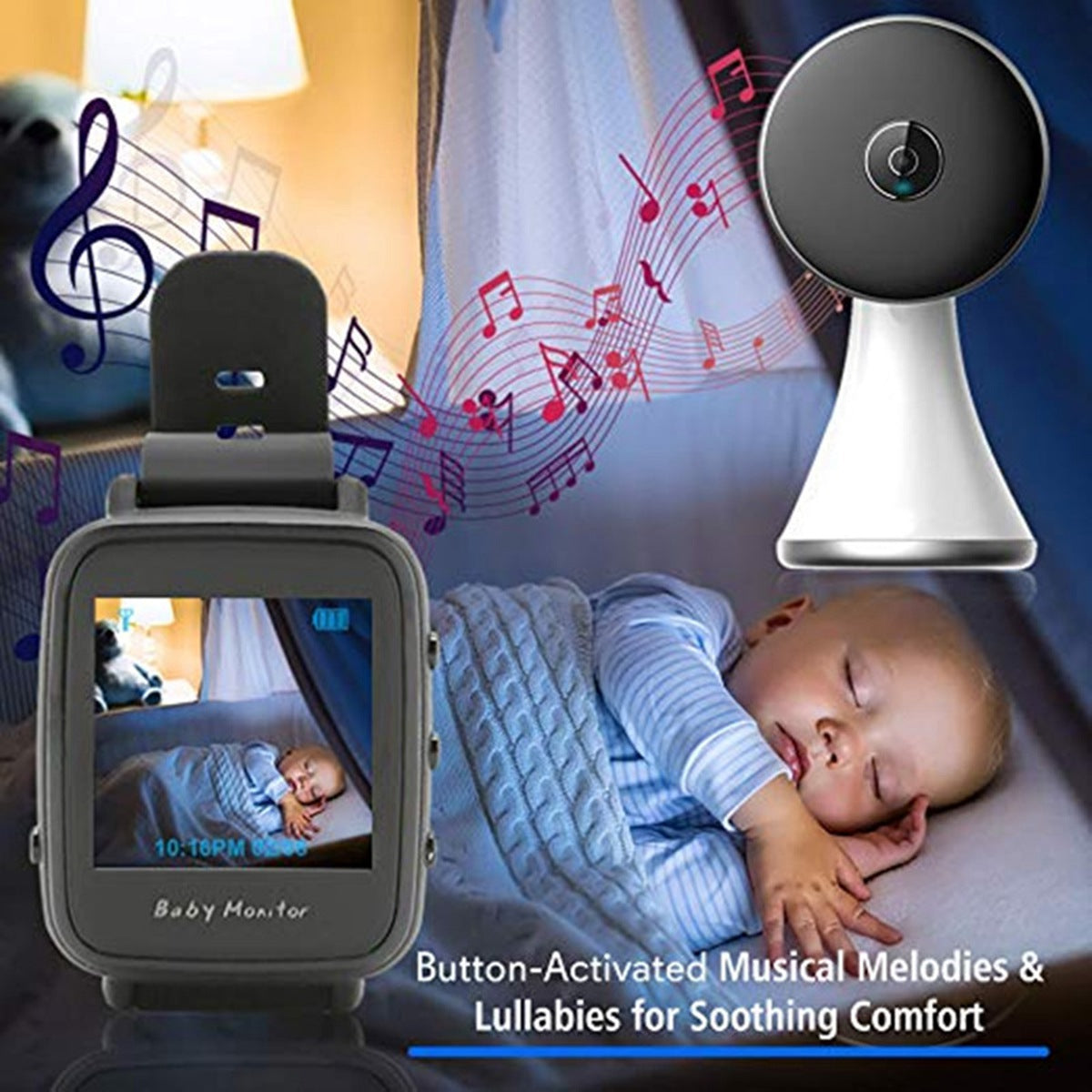 VB606 Smart Watch Baby Monitor Portable 2.4Ghz Wireless Video Baby Nanny Camera Cry Alarm Night Vision Temperature Monitoring Device