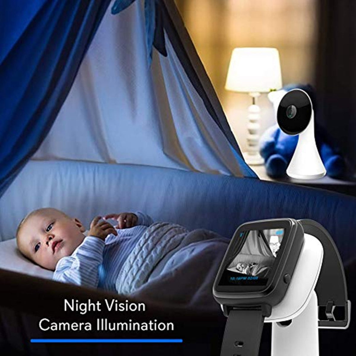 VB606 Smart Watch Baby Monitor Portable 2.4Ghz Wireless Video Baby Nanny Camera Cry Alarm Night Vision Temperature Monitoring Device