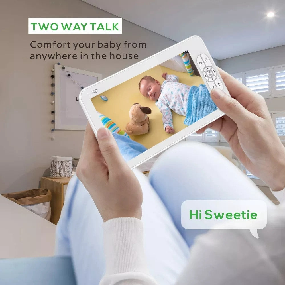 SM70PTZ 7-inch Wireless Digital Baby Monitor Two-Way Talk Camera Home Security Device 2.4GHz Webcam Support Night Vision / Temperature Monitoring