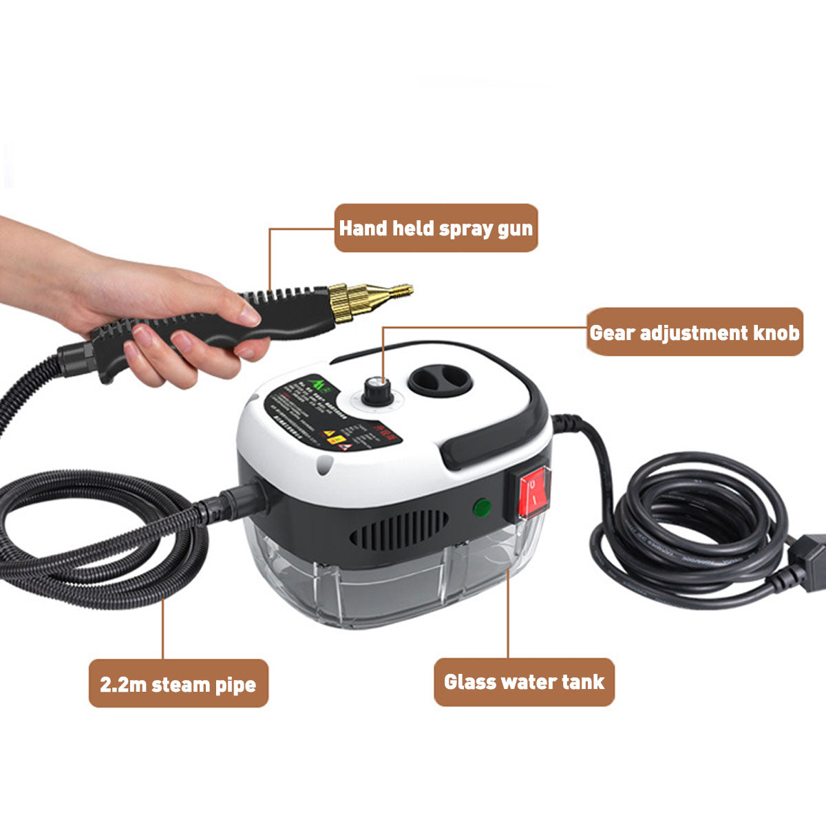 2500W High Temperature Electric Steam Cleaner Home Kitchen Air Conditioner Appliances Cleaning Steamer