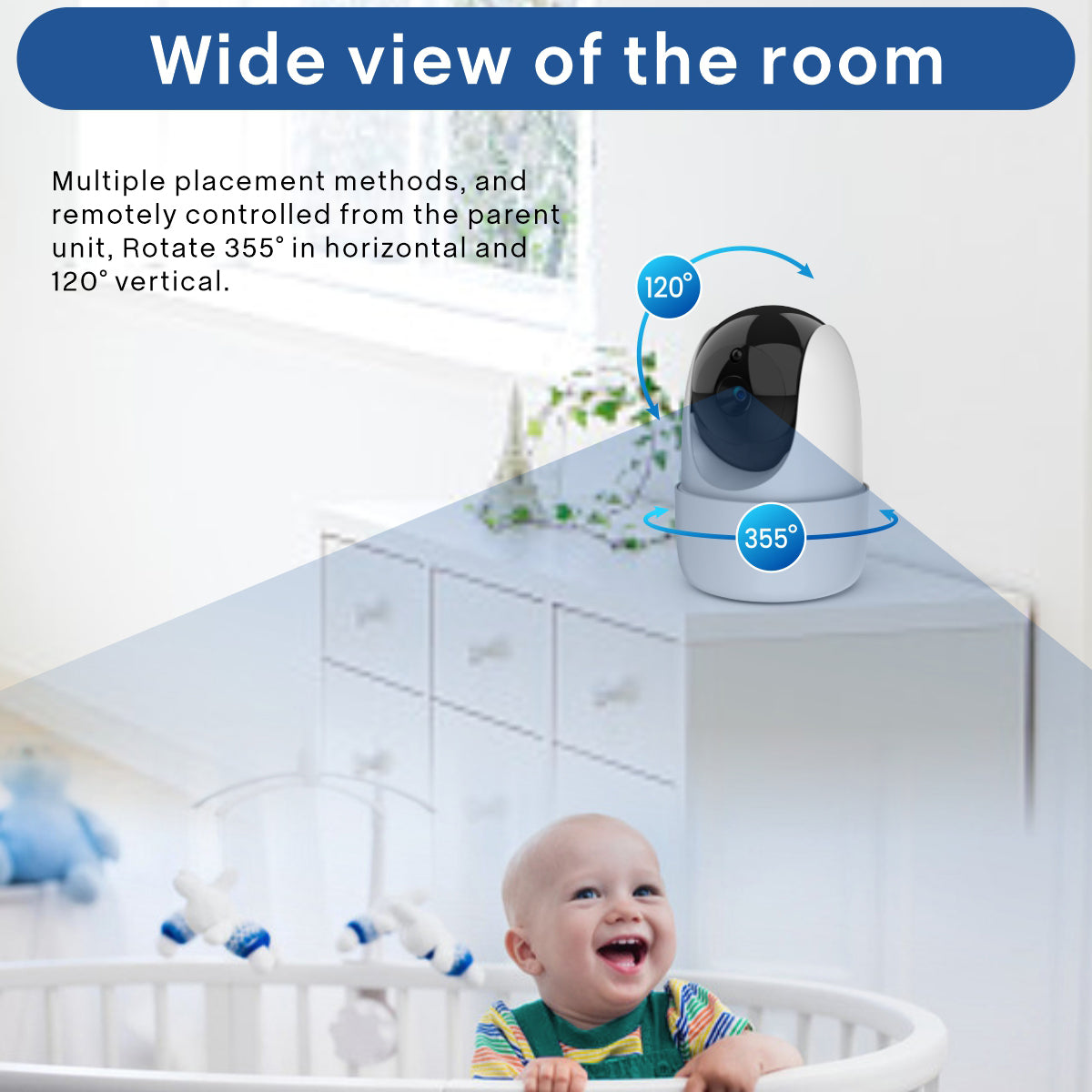 SM651 2.4GHz Wireless Baby Camera Monitor 5-inch Two-Way Voice Camera for Indoor Surveillance