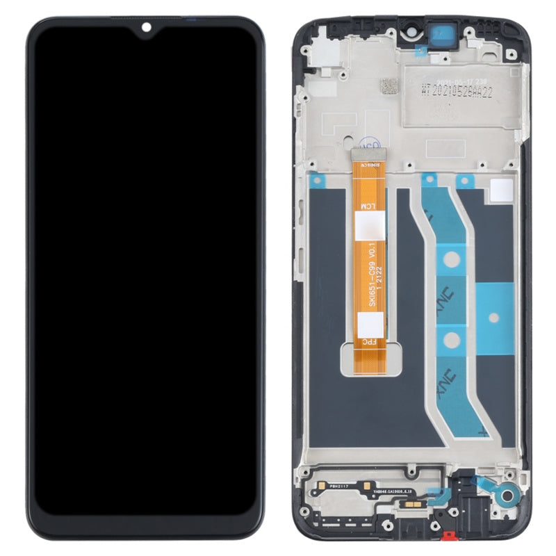 For Realme C21Y Grade B LCD Screen and Digitizer Assembly + Frame Replace Part (without Logo)