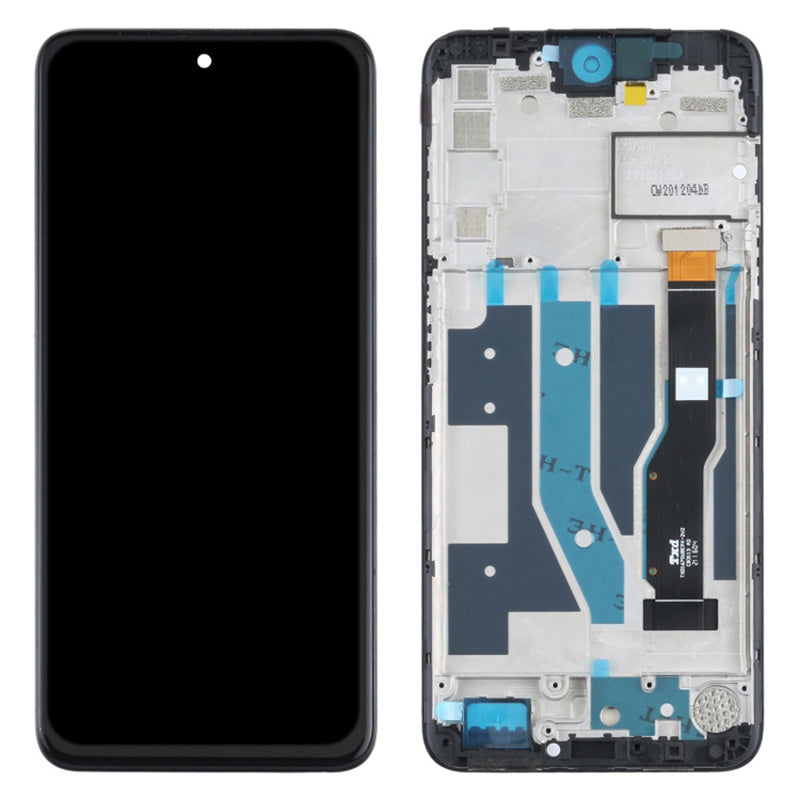 For TCL 20L+ T775H/T775B Grade S LCD Screen and Digitizer Assembly + Frame Part (without Logo) - Black