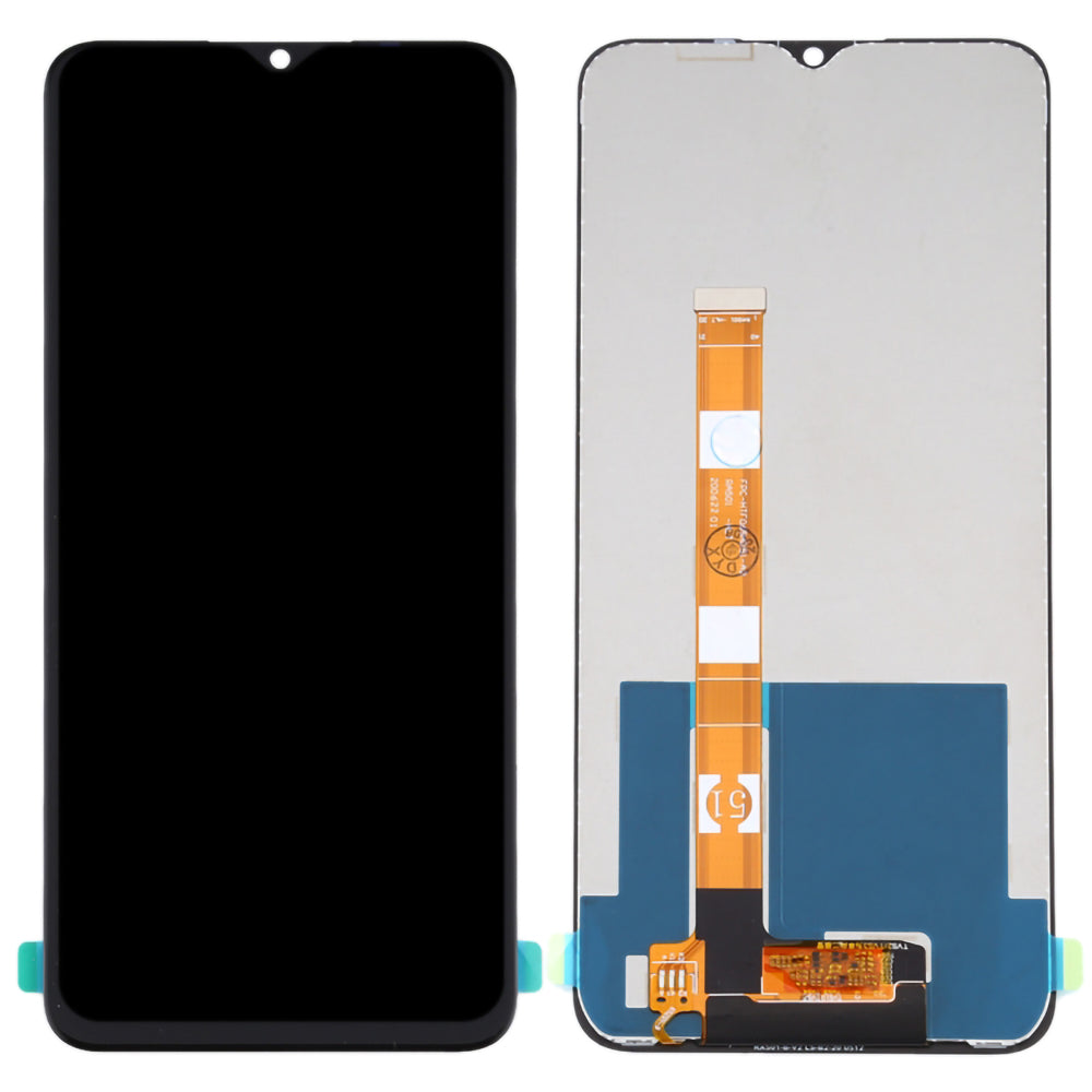 For Realme C11/C12/C15/V3/Q2i/Narzo 20/Narzo 30A/OPPO A15/A15s/A16K Grade S OEM Replacement LCD Screen and Digitizer Assembly Part (without Logo) - Black