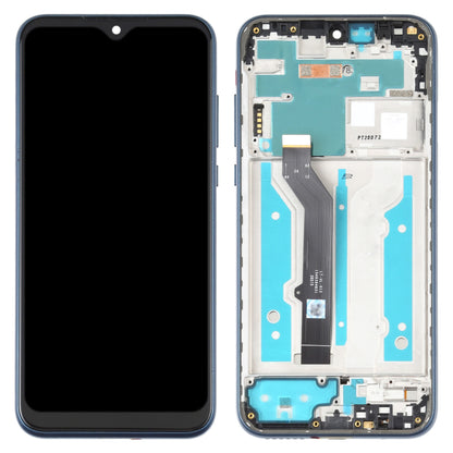 For Motorola Moto E (2020) XT2052DL Grade B LCD Screen and Digitizer Assembly + Frame Replacement Part (without Logo) - Blue