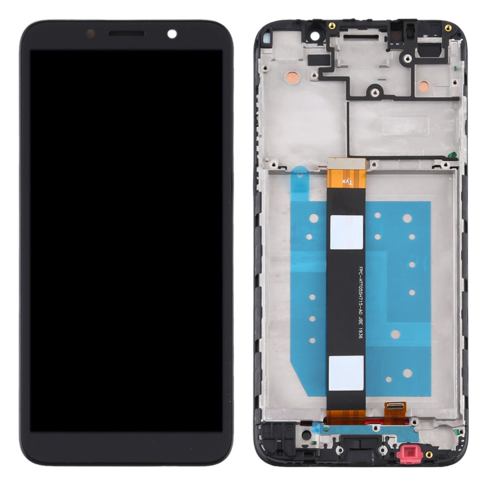 For Motorola Moto E6 Play XT2029 Grade B LCD Screen and Digitizer Assembly + Frame Replacement Part (without Logo) - Black