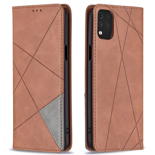 BF Imprinting Pattern Series-1 for LG K42 Imprinted Geometric PU Leather Case Hidden Magnetic Absorption Stand Feature Flip Cover with Card Holder