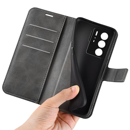 For ZTE Axon 40 Ultra 5G Square Magnetic Clasp PU Leather Case Stand Wallet Folio Flip Cover