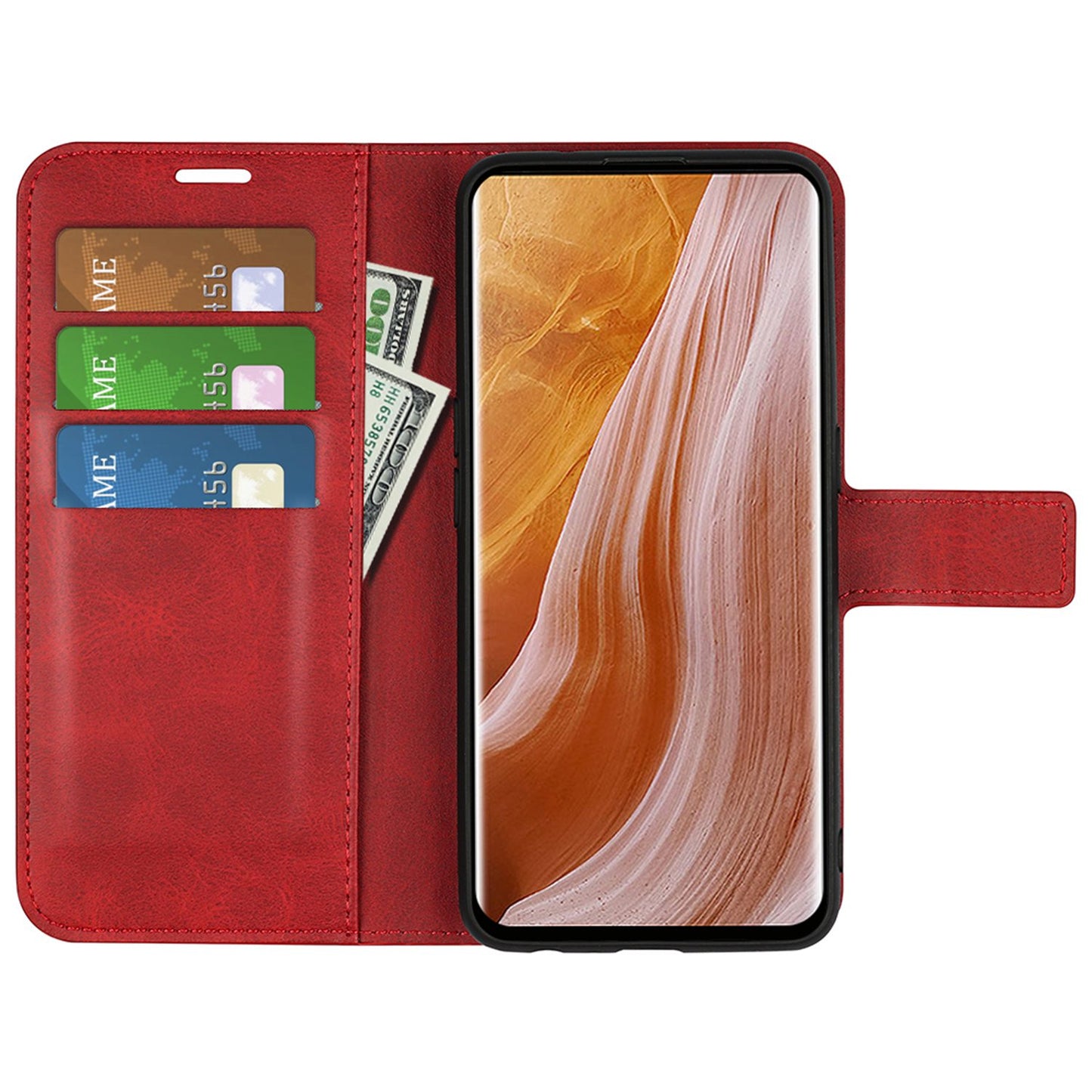 For ZTE Axon 40 Ultra 5G Square Magnetic Clasp PU Leather Case Stand Wallet Folio Flip Cover