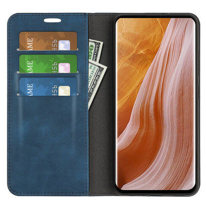 For ZTE Axon 40 Ultra 5G Skin-touch Feeling Phone Cover PU Leather + TPU Stand Wallet Folio Flip Case