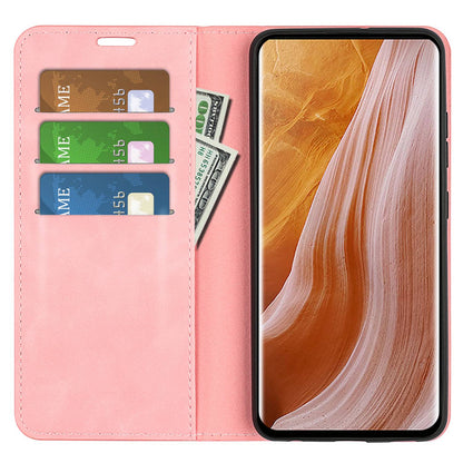 For ZTE Axon 40 Ultra 5G Skin-touch Feeling Phone Cover PU Leather + TPU Stand Wallet Folio Flip Case