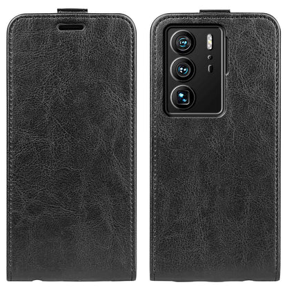 For ZTE Axon 40 Ultra 5G Card Slot Crazy Horse Texture PU Leather Phone Cover Vertical Flip Case