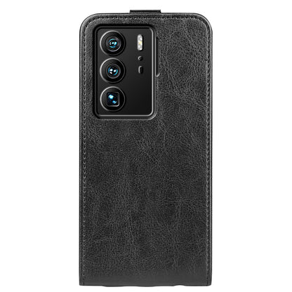 For ZTE Axon 40 Ultra 5G Card Slot Crazy Horse Texture PU Leather Phone Cover Vertical Flip Case