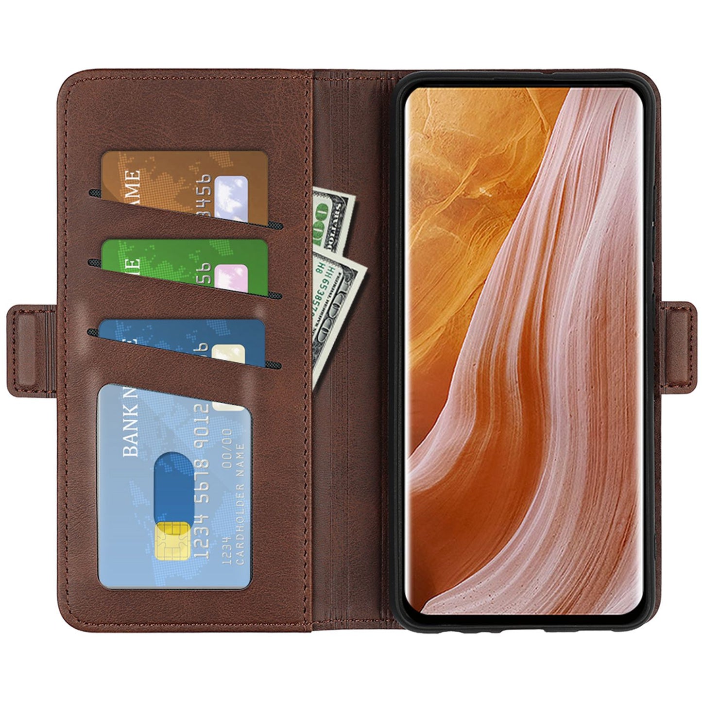 For ZTE Axon 40 Ultra 5G Wallet Stand Phone Case PU Leather Dual Magnetic Clasp Inner TPU Flip Cover