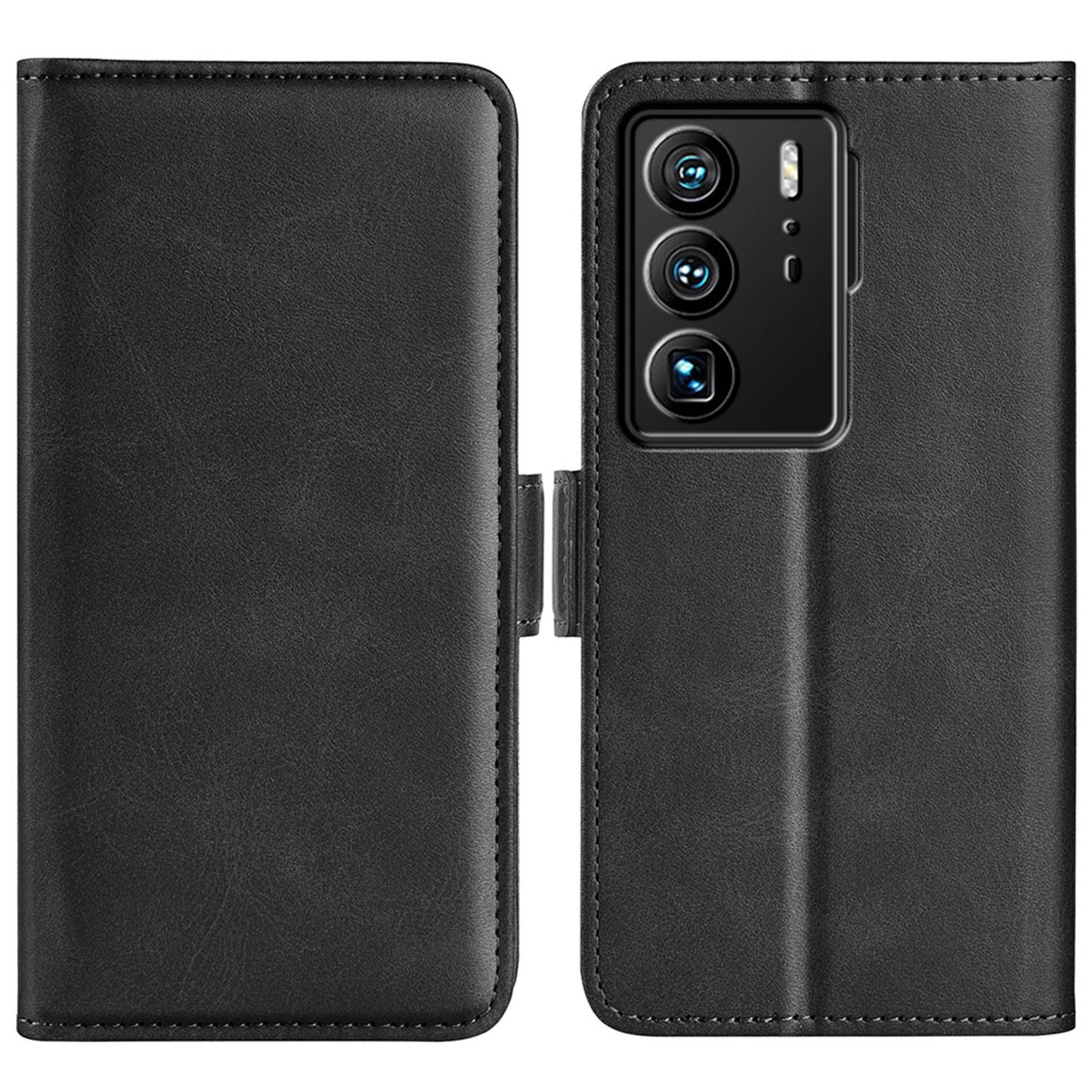 For ZTE Axon 40 Ultra 5G Wallet Stand Phone Case PU Leather Dual Magnetic Clasp Inner TPU Flip Cover