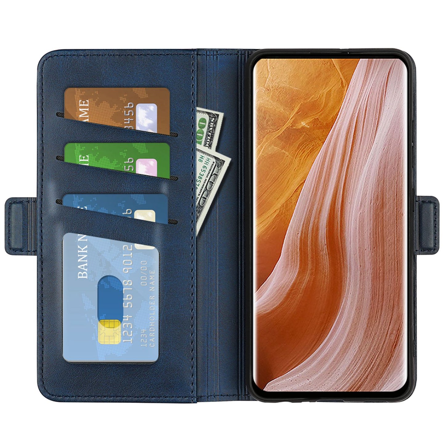 For ZTE Axon 40 Ultra 5G Wallet Stand Phone Case PU Leather Dual Magnetic Clasp Inner TPU Flip Cover