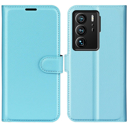 For ZTE Axon 40 Ultra 5G Anti-scratch Litchi Texture Wallet Case PU Leather Stand Shockproof TPU Inner Shell Flip Folio Cover