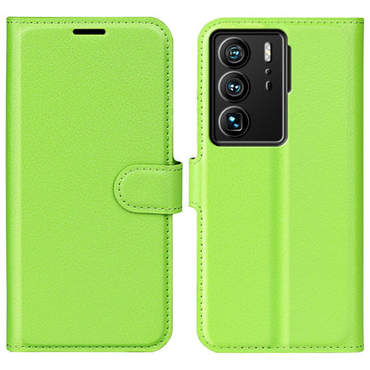 For ZTE Axon 40 Ultra 5G Anti-scratch Litchi Texture Wallet Case PU Leather Stand Shockproof TPU Inner Shell Flip Folio Cover