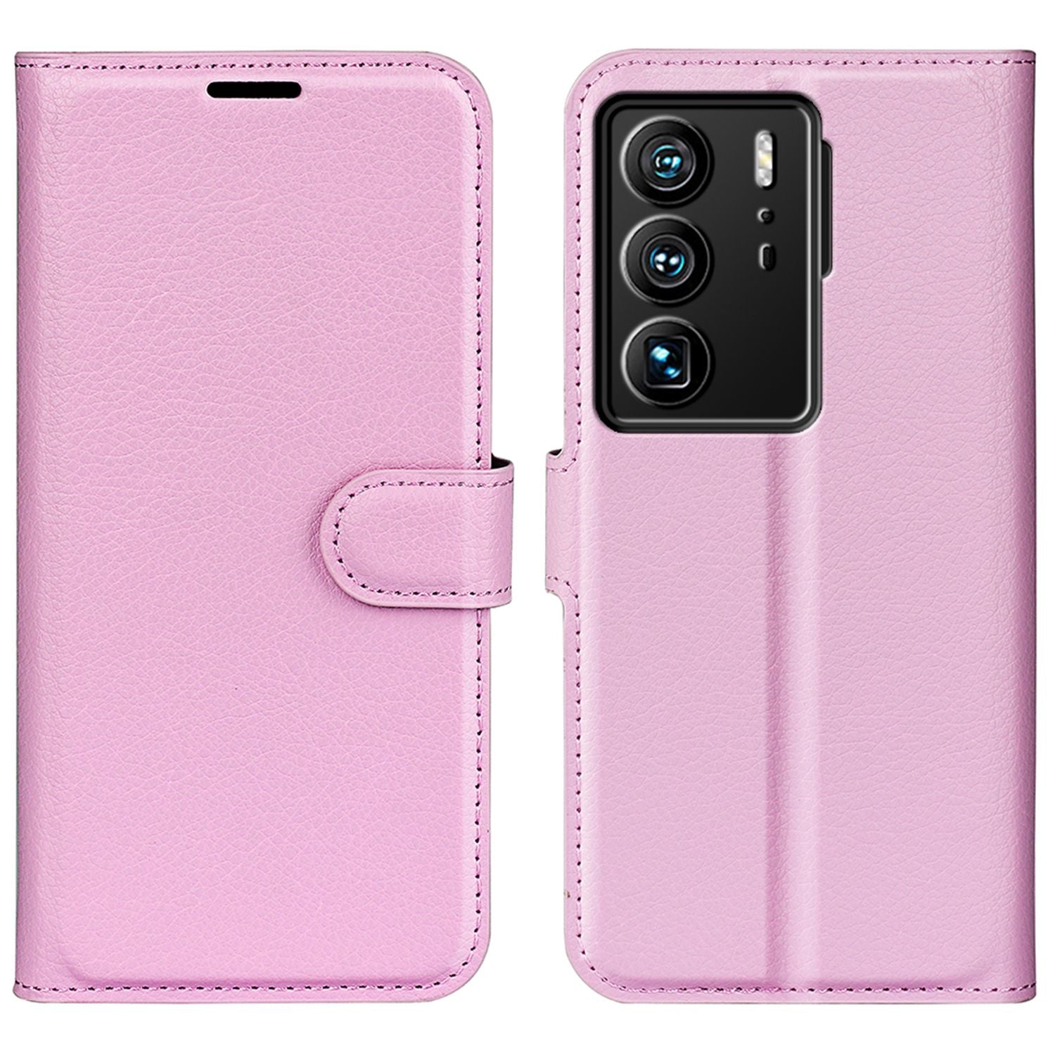 For ZTE Axon 40 Ultra 5G Anti-scratch Litchi Texture Wallet Case PU Leather Stand Shockproof TPU Inner Shell Flip Folio Cover