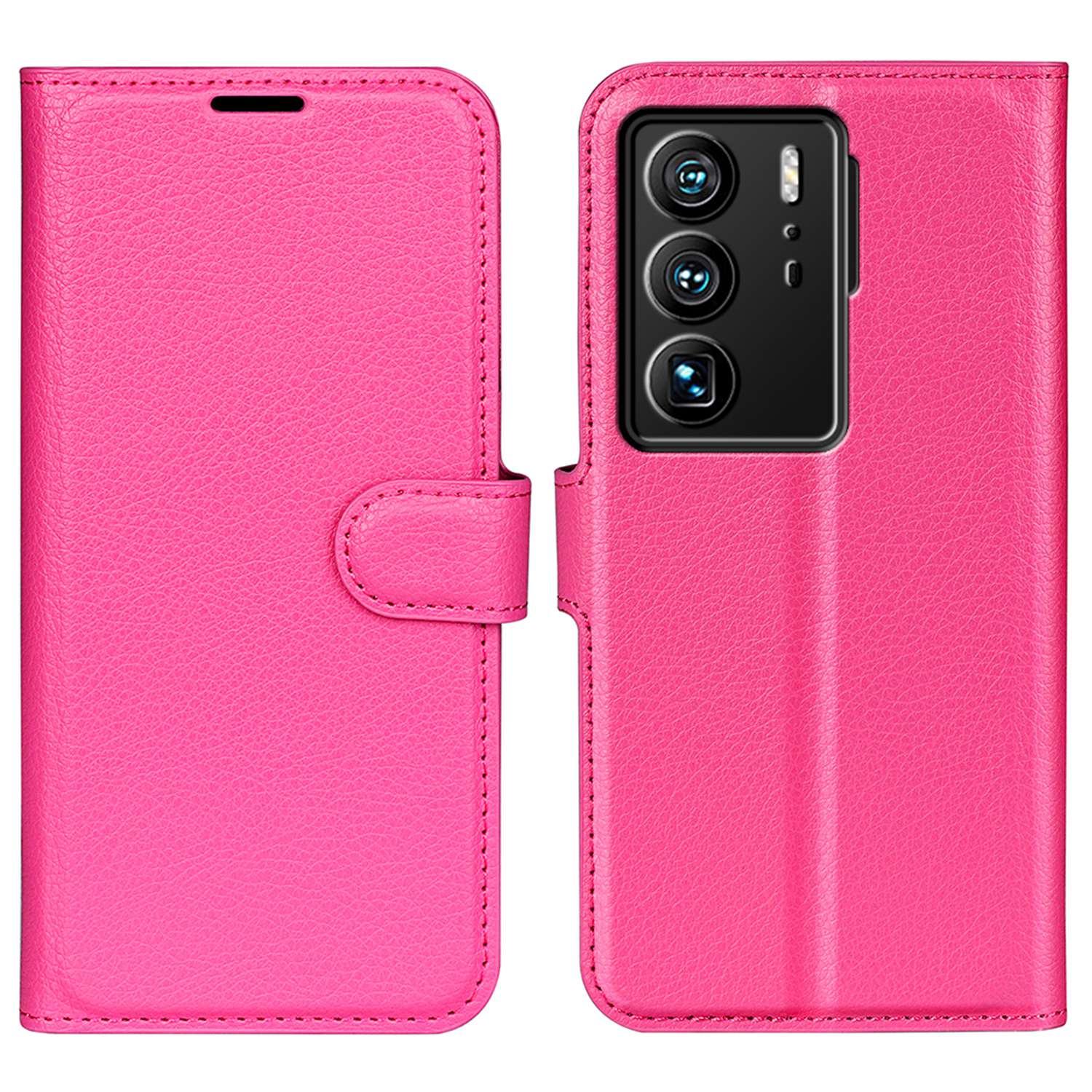 For ZTE Axon 40 Ultra 5G Anti-scratch Litchi Texture Wallet Case PU Leather Stand Shockproof TPU Inner Shell Flip Folio Cover