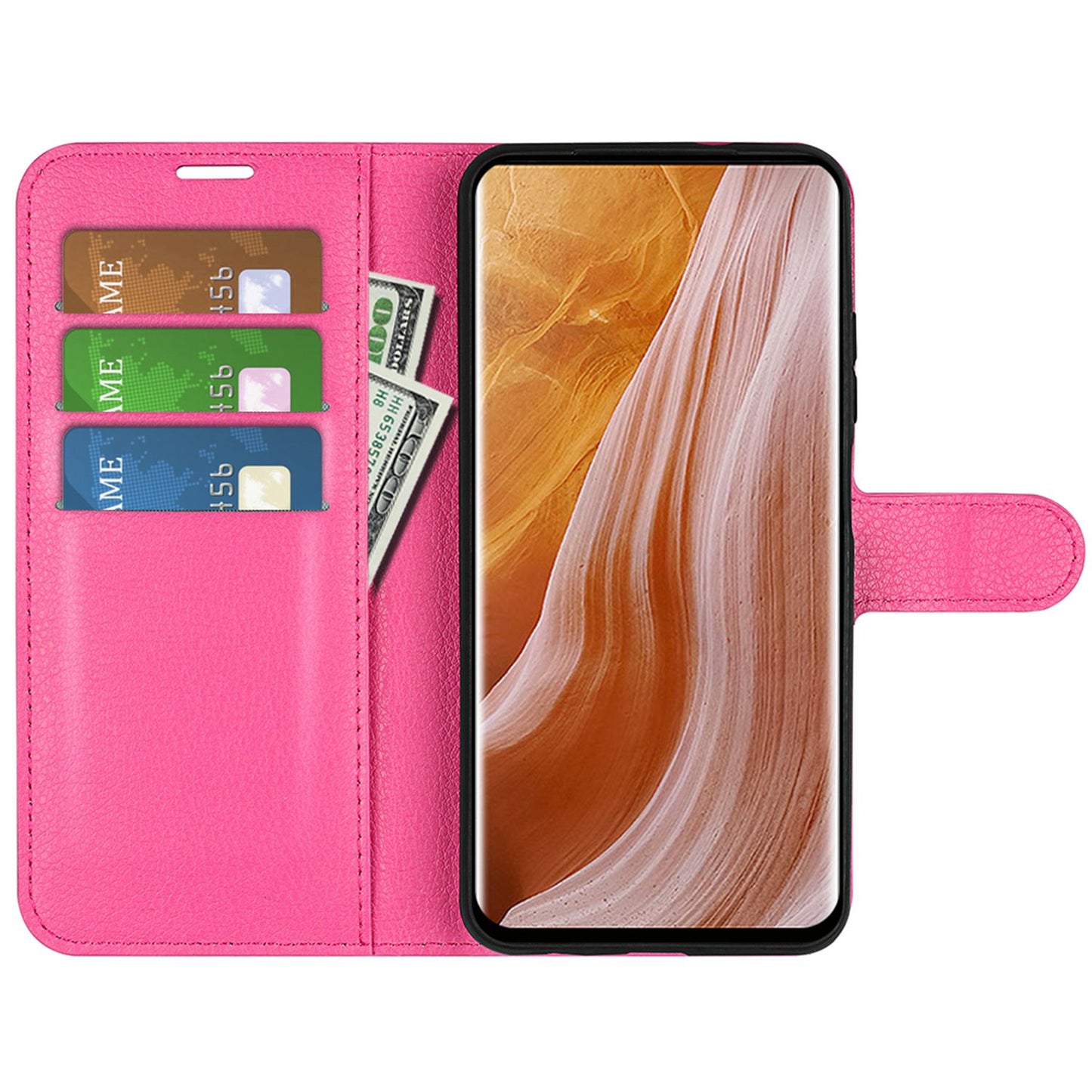 For ZTE Axon 40 Ultra 5G Anti-scratch Litchi Texture Wallet Case PU Leather Stand Shockproof TPU Inner Shell Flip Folio Cover