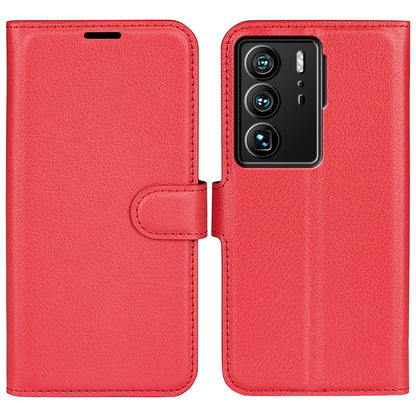 For ZTE Axon 40 Ultra 5G Anti-scratch Litchi Texture Wallet Case PU Leather Stand Shockproof TPU Inner Shell Flip Folio Cover