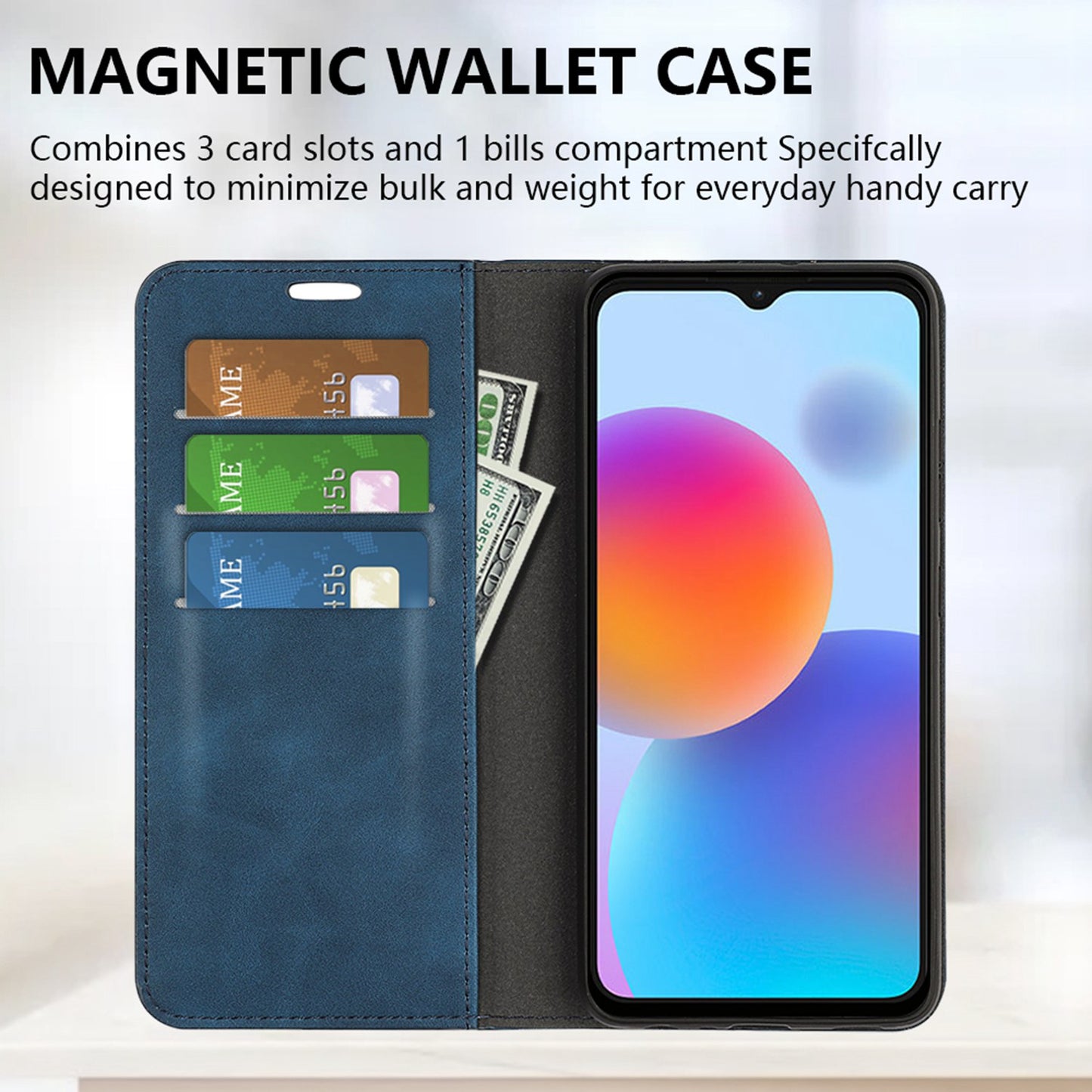 For ZTE Blade A52 Shockproof PU Leather Wallet Case Flip Folio Stand Magnetic Absorption Protect Skin-touch Feeling Full Protection Cover