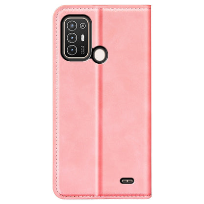 For ZTE Blade A52 Shockproof PU Leather Wallet Case Flip Folio Stand Magnetic Absorption Protect Skin-touch Feeling Full Protection Cover