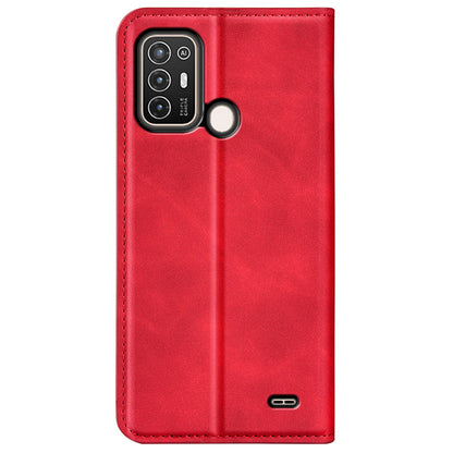 For ZTE Blade A52 Shockproof PU Leather Wallet Case Flip Folio Stand Magnetic Absorption Protect Skin-touch Feeling Full Protection Cover