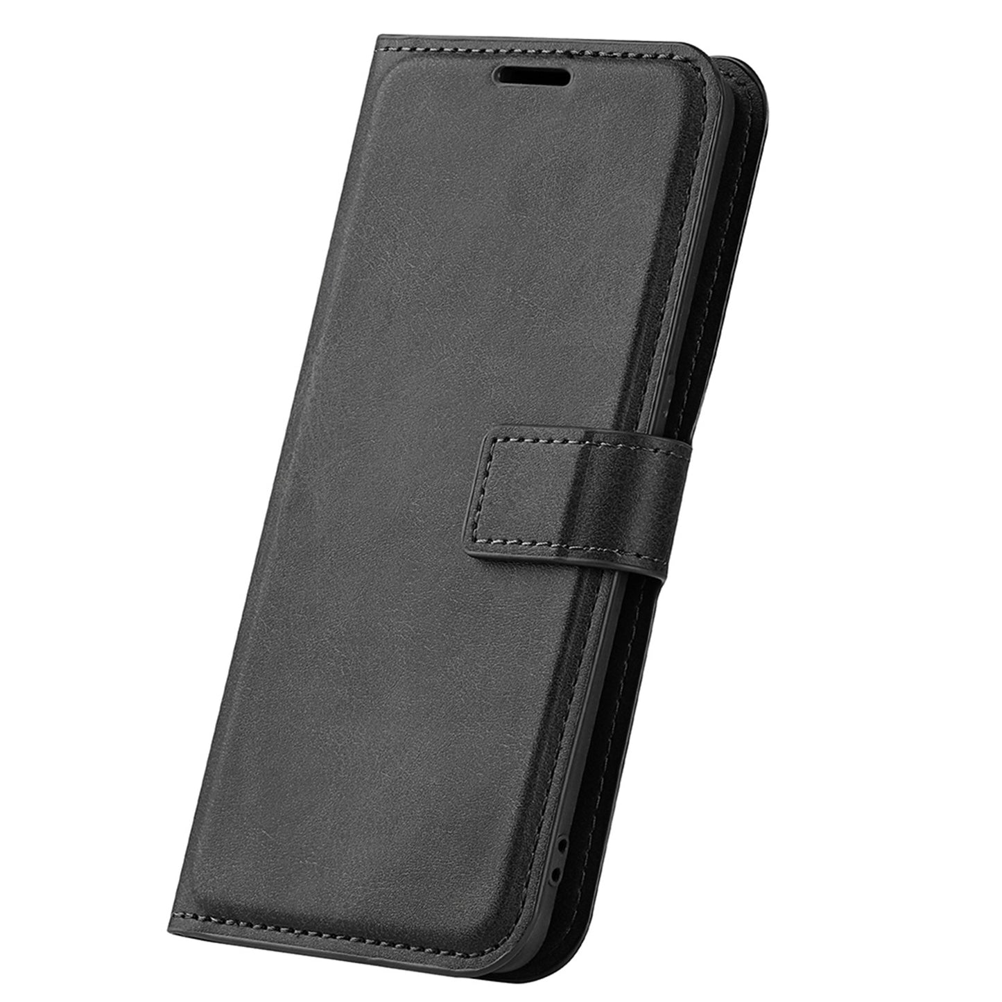 For ZTE Blade A52 Anti-drop Phone Case PU Leather Stand Wallet Feature Magnetic Cover Square Wear-resistant TPU Flip Book Cover